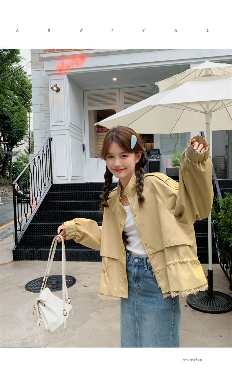 2026 Autumn New Short Windbreaker Jackets Women Trench Coat Female Casual Korean Fashion High-end All-match Outerwear Top Lady