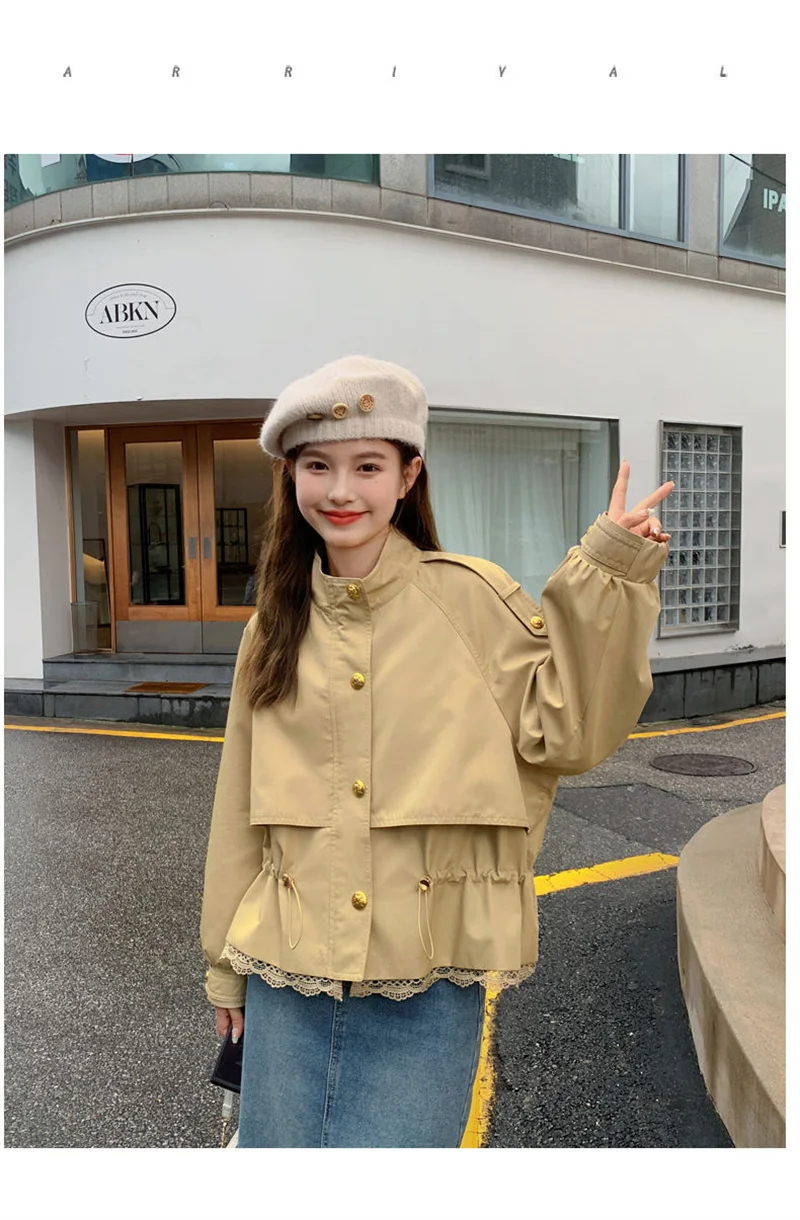 2026 Autumn New Short Windbreaker Jackets Women Trench Coat Female Casual Korean Fashion High-end All-match Outerwear Top Lady