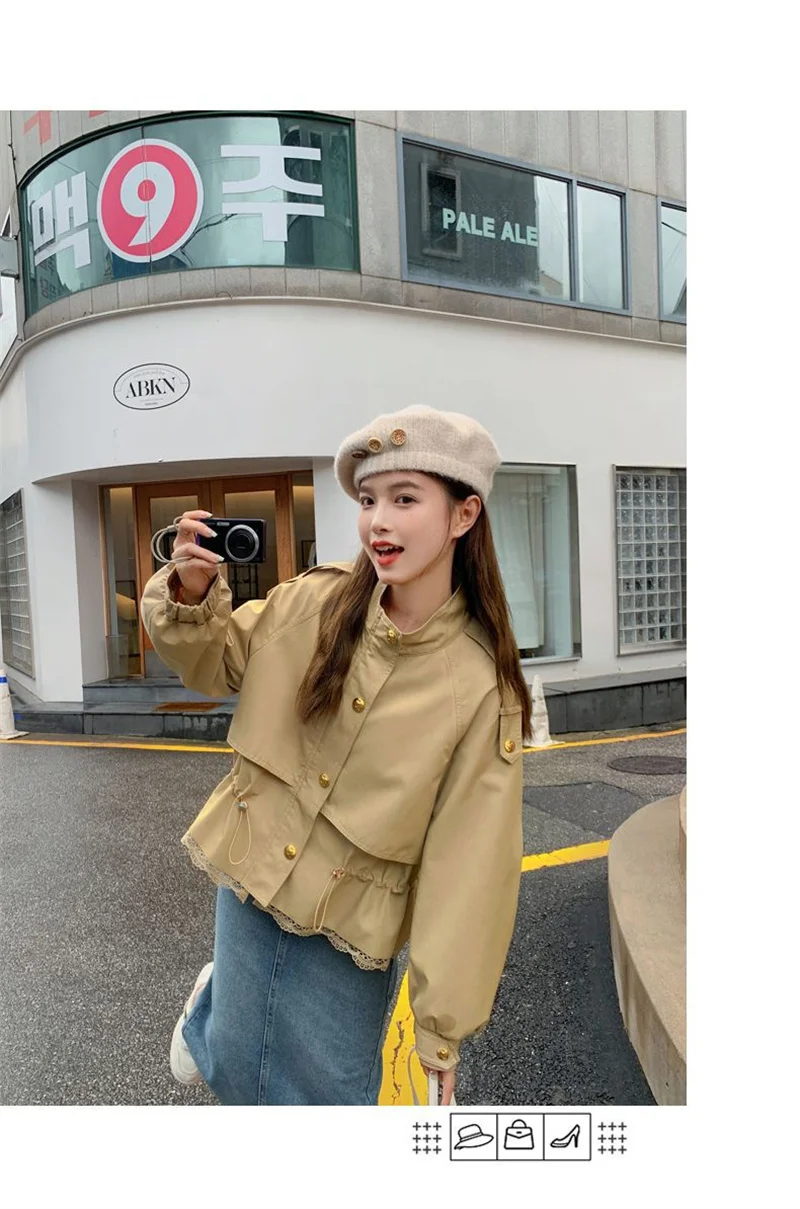 2026 Autumn New Short Windbreaker Jackets Women Trench Coat Female Casual Korean Fashion High-end All-match Outerwear Top Lady