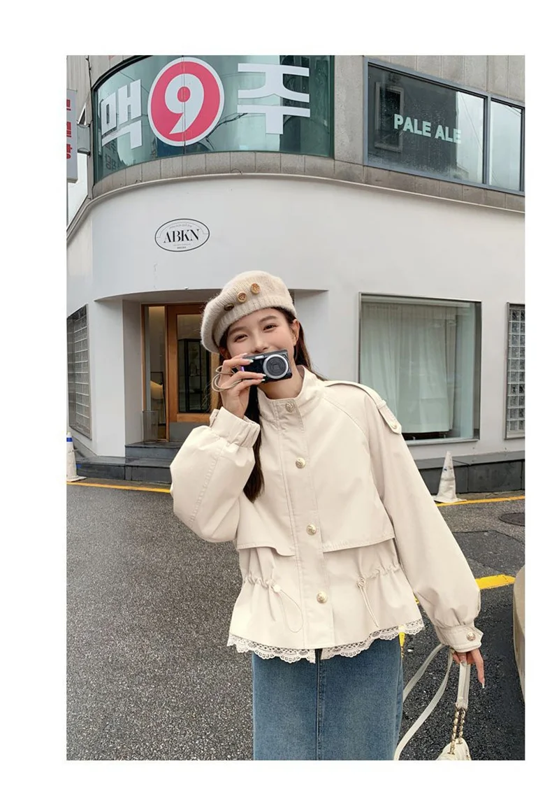 2026 Autumn New Short Windbreaker Jackets Women Trench Coat Female Casual Korean Fashion High-end All-match Outerwear Top Lady