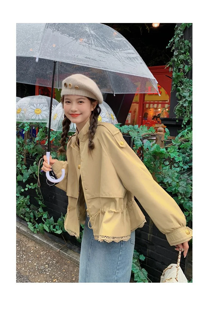2026 Autumn New Short Windbreaker Jackets Women Trench Coat Female Casual Korean Fashion High-end All-match Outerwear Top Lady