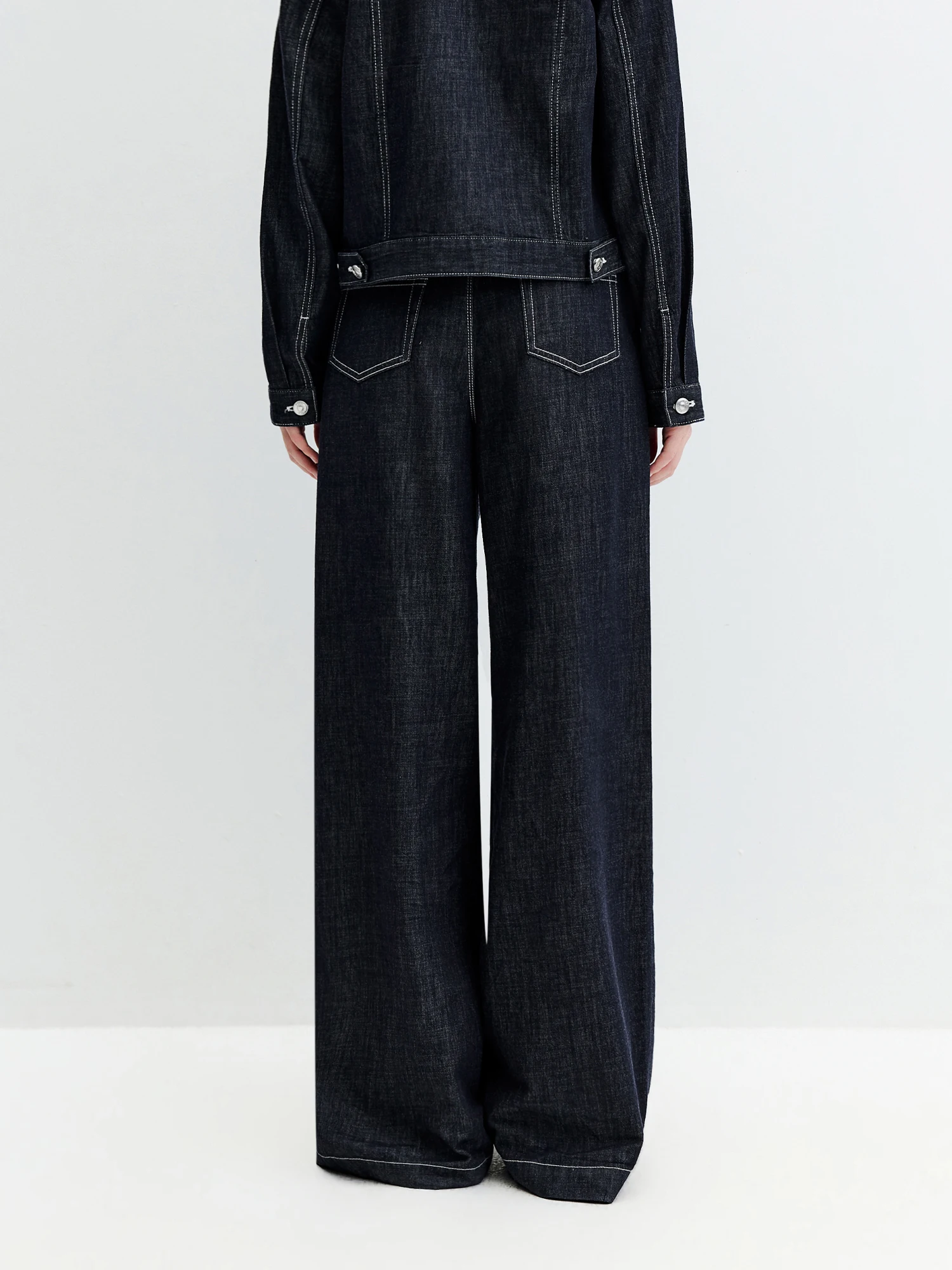 FSLE【Premium Series】Vintage Y2K Denim Jacket Jeans Set Slim Trucker Coat Straight Leg Jeans Co-ord for Retro Street Chic Style