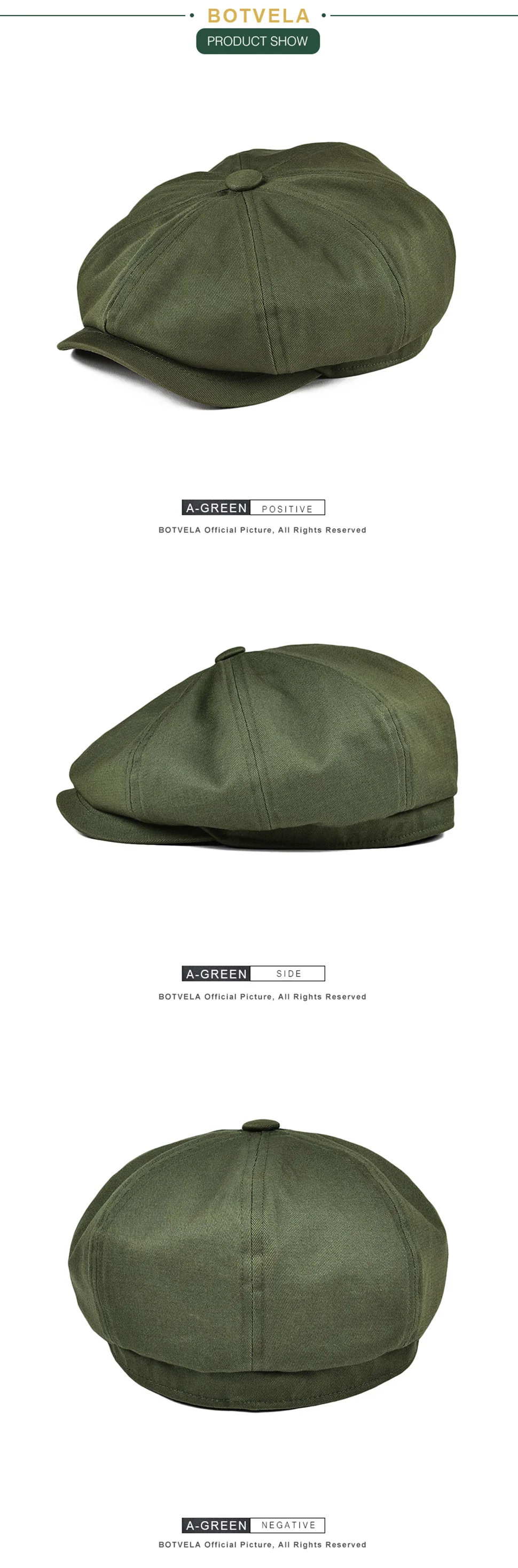 BOTVELA Newsboy Cap Men's White Twill Cotton Hat Women's Baker Boy Caps Retro Big Headpiece Large Hat Cabbie Apple Beret Driver