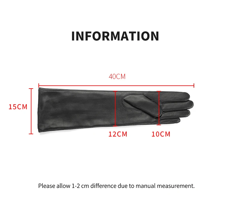 Men's 40cm Long Gloves Made of First-Layer Sheepskin, Thin Style for Spring and Autumn, Fashionable and Versatile for Parties, Touch Screen Compatible