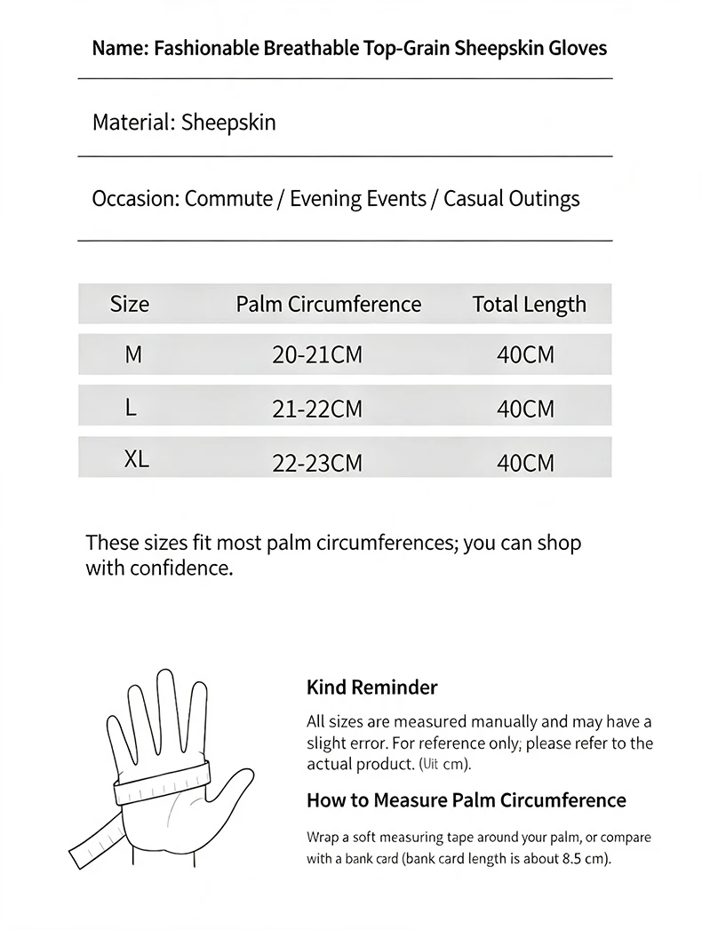 Men's 40cm Long Gloves Made of First-Layer Sheepskin, Thin Style for Spring and Autumn, Fashionable and Versatile for Parties, Touch Screen Compatible