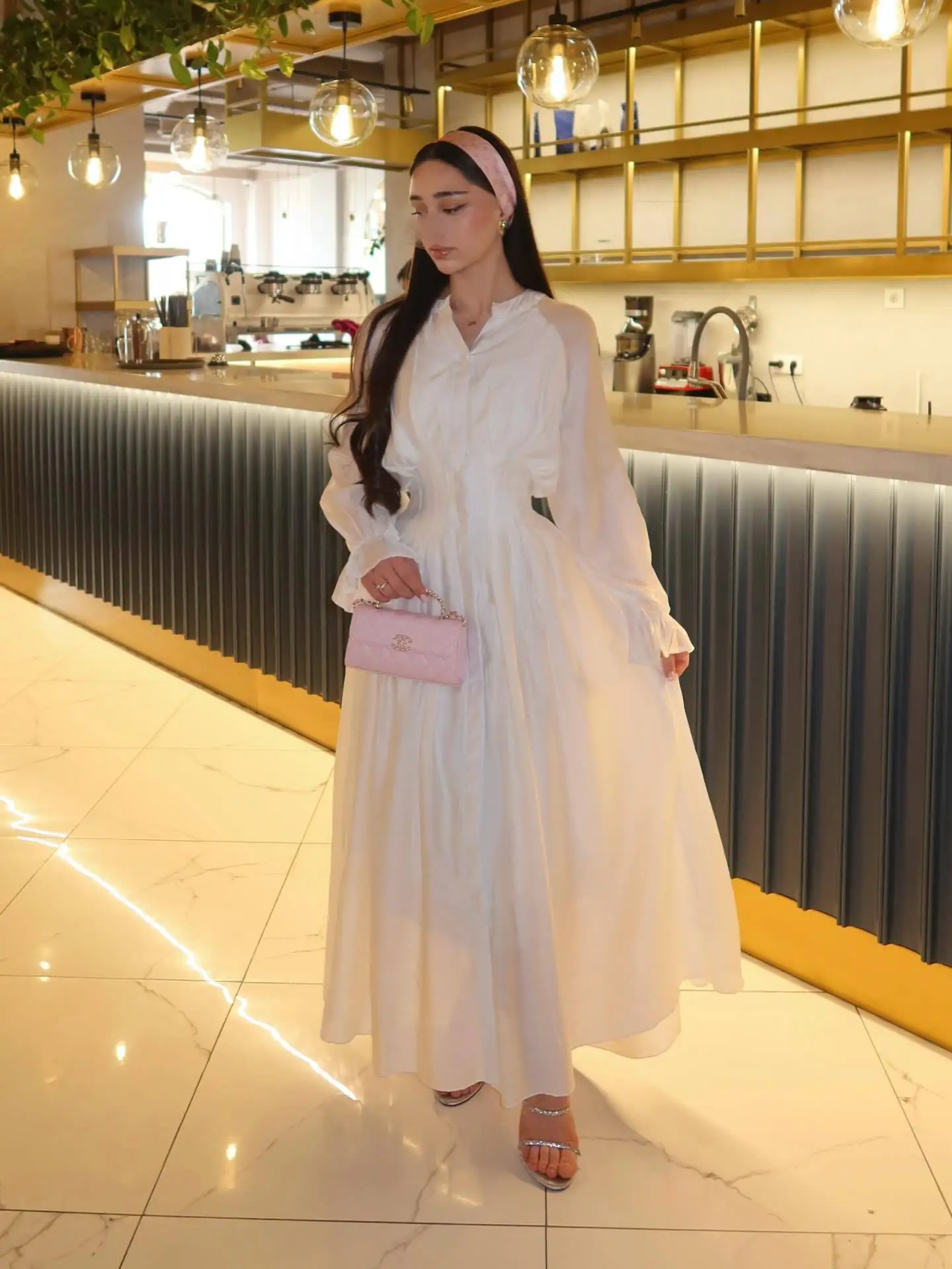 White Long Dress Women Shirt Dresses A Line Vestidos Y2k Streetwear V Neck Flare Sleeve Elegant High Waist Party Night Work 2026