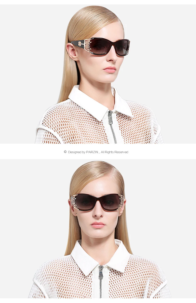 PARZIN Luxury Sunglasses Women Brand Designer Vintage Polarized Ladies Sun Glasses Hollow Lace Female Driving Goggles Shades