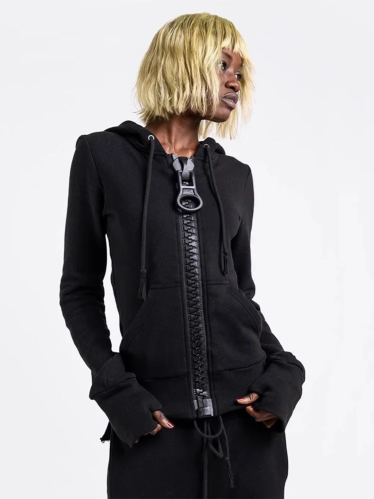 Oversized Hoodie Women Y2k European and American Retro Oversized Zipper Harajuku Street Hip-hop Casual Zipper Sweatshirt Unisex