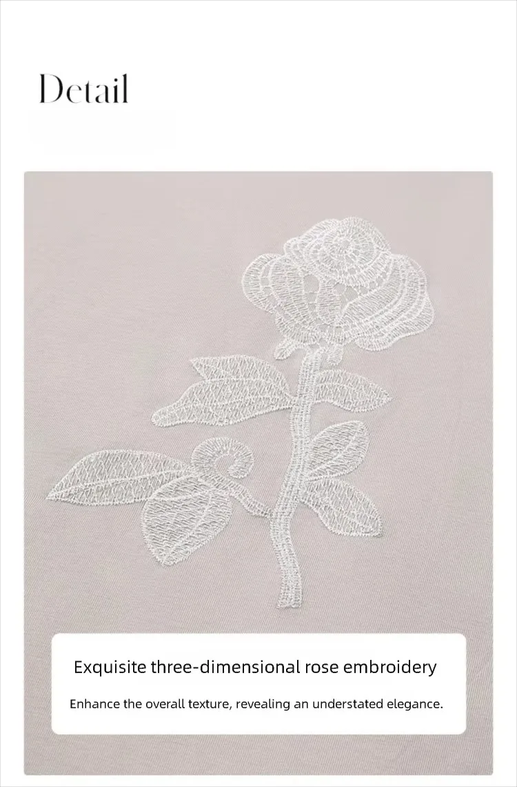 I BELIEVE YOU Elegant Casual Round Neck Short Sleeved T-Shirt 2026 Summer New Flower Embroidered Commuter Top Women 2263016343