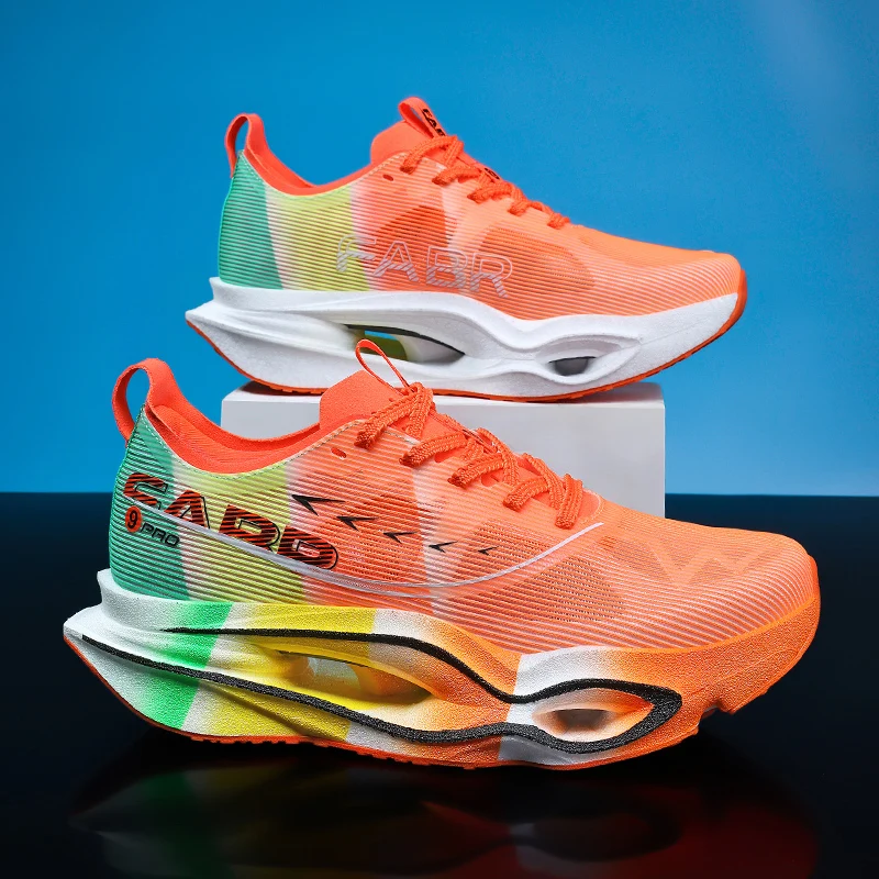 Men Running Shoes Carbon Board Professional Marathon Sports Breathable Lightweight Woman Comfortable Athletic Original Sneakers