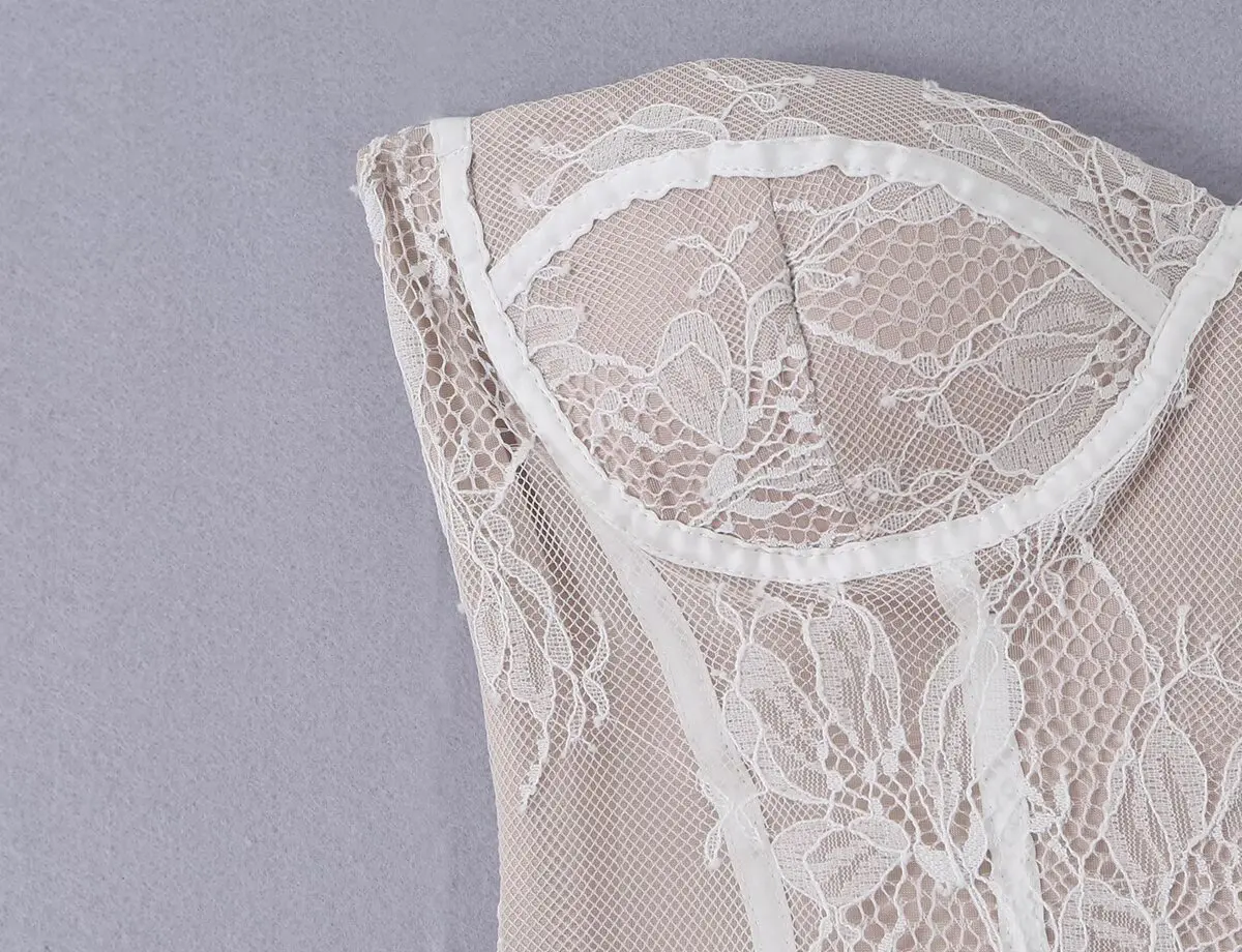 Sexy Women Lace Strapless Bodycon Party Mini Dresses
