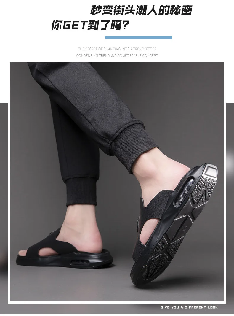 New Luxury Men's Genuine Leather Sandals Classic Roman Men Shoes Slippers Soft Comfortable Men Non-slip Walking Slippers Footwea