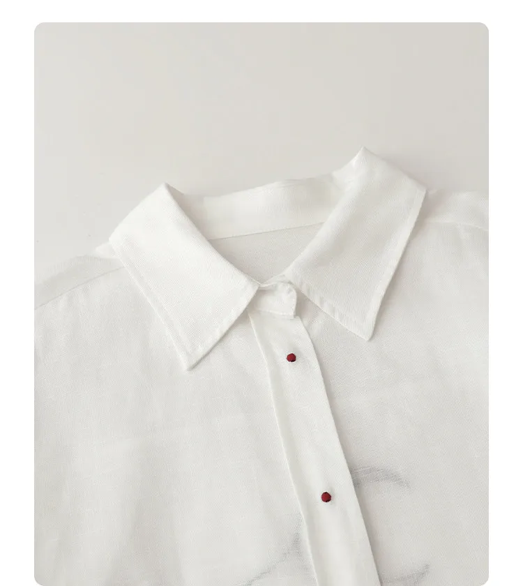 CHIC VEN Fashion Women Shirt White Single-breasted Loose Casual Long Sleeve Pony Embroidered Female Blouses Spring Summer 2026