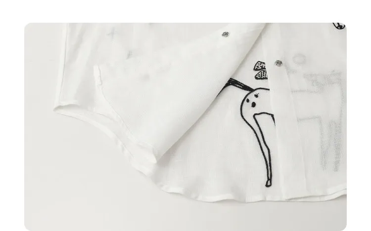 CHIC VEN Fashion Women Shirt White Single-breasted Loose Casual Long Sleeve Pony Embroidered Female Blouses Spring Summer 2026