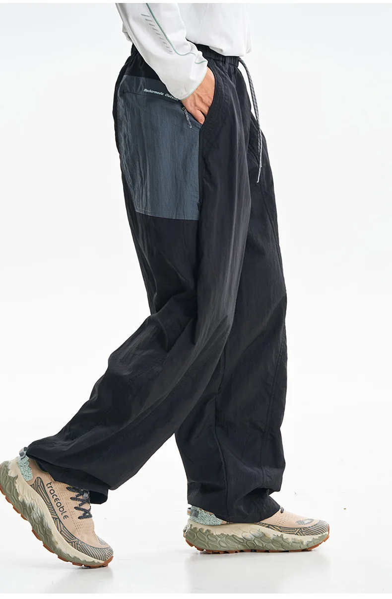 Men Outdoor Lightweight Waterproof Sport Pant Women City Hiking Loose Casual Quick Dry Track Cargo Pants Techwear Trousers