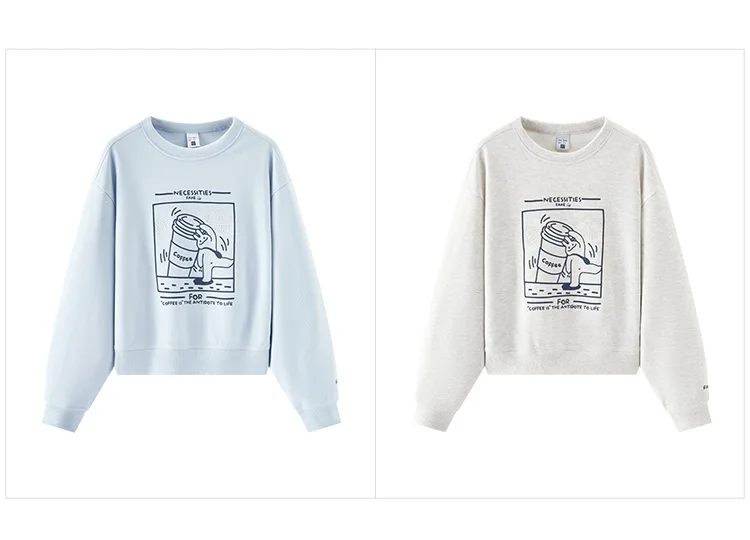 Semir Women Sweatshirt Dropped Shoulder Loose Graphic Print Casual Style Petite Friendly Autumn Pullover Daily Wear 2026