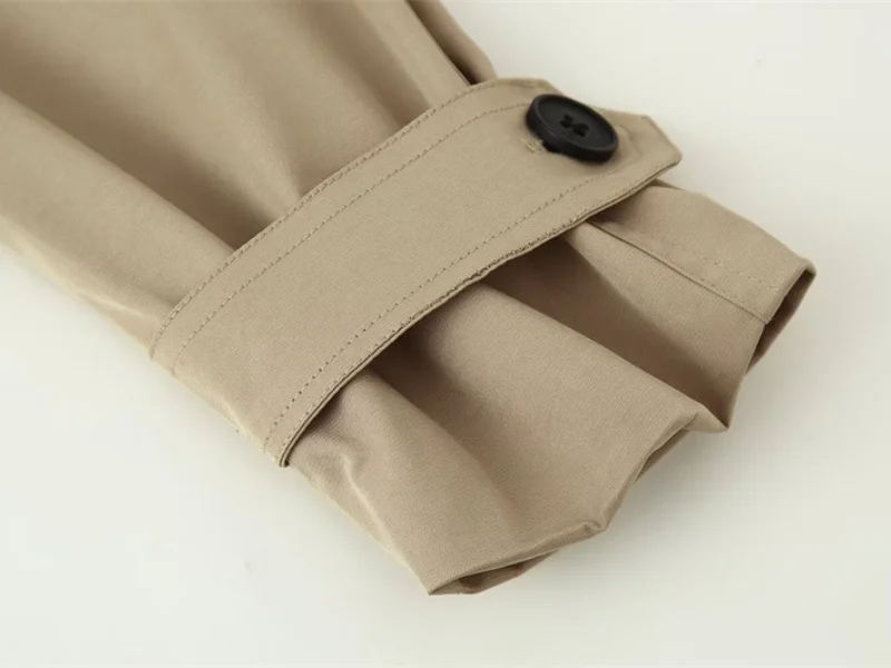 2026 Urban Style Spring Short Trench Coat Women Stand Collar Double Breasted Belted Casual Comfortable Outwear for Daily Travel