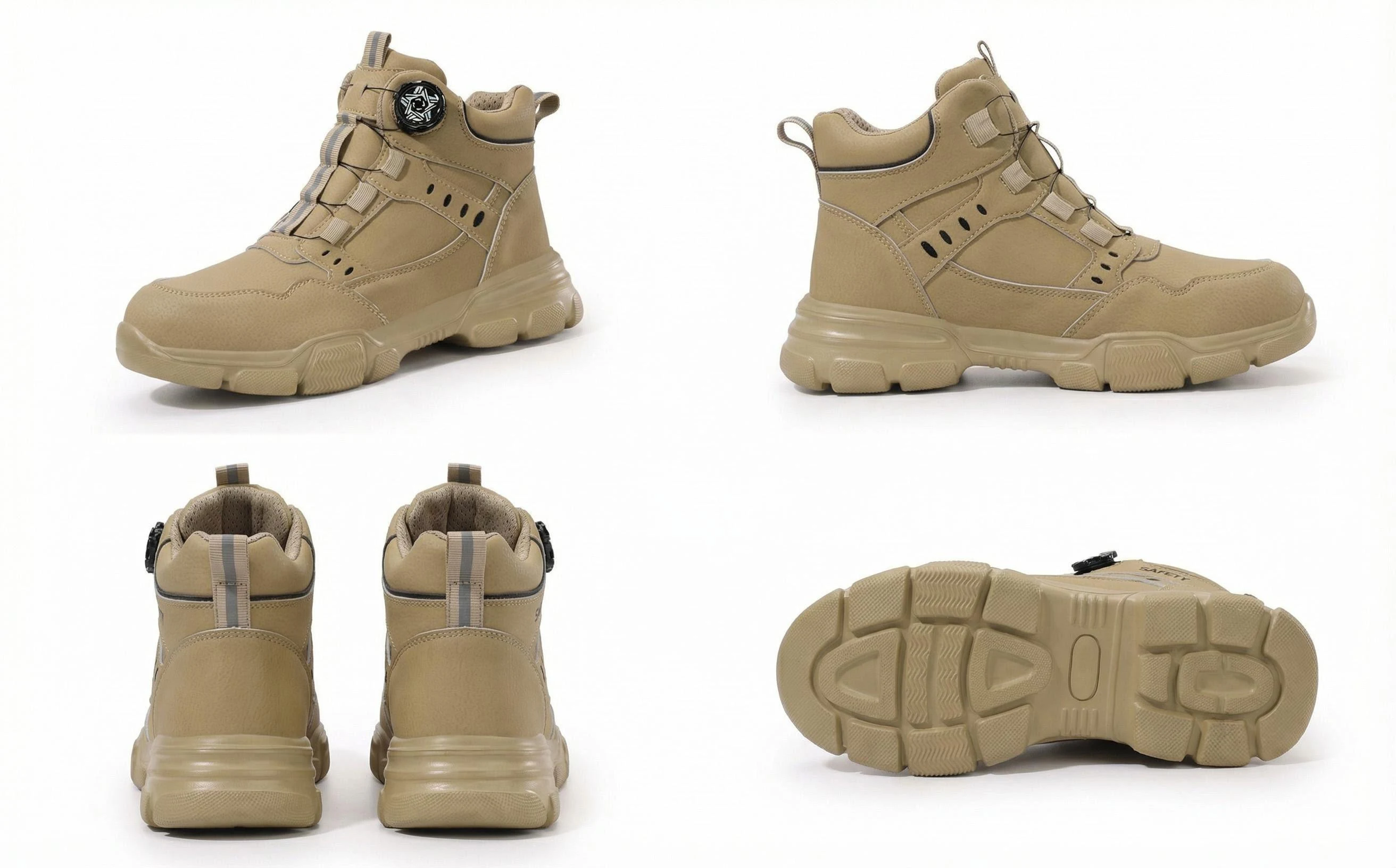 Breathable Men's Safety Sneakers Tough Men's Work Boots Anti Impact Anti Smash Wear Resistant Construction Industrial Shoes