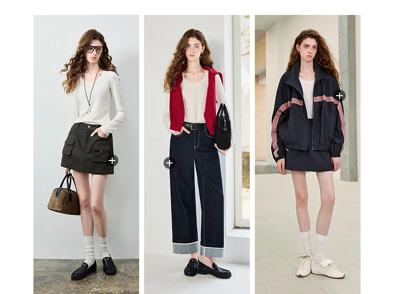 TOYOUTH Women's Wool Blend U Neck Waist Fitted T Shirt 2026 Fall New Arrival Mochi Soft Intellectual Chic Base Layering Top
