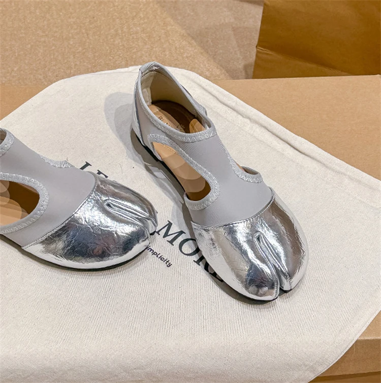 Tabi Ballet Flat Women Sandals Stretch Fabric Casual Loafers Brand Designer Elegant Mary Jane Split Toe Sneaker Shoes балетки