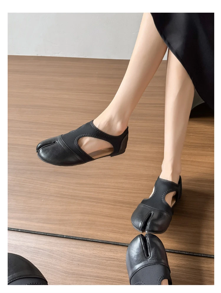 Tabi Ballet Flat Women Sandals Stretch Fabric Casual Loafers Brand Designer Elegant Mary Jane Split Toe Sneaker Shoes балетки
