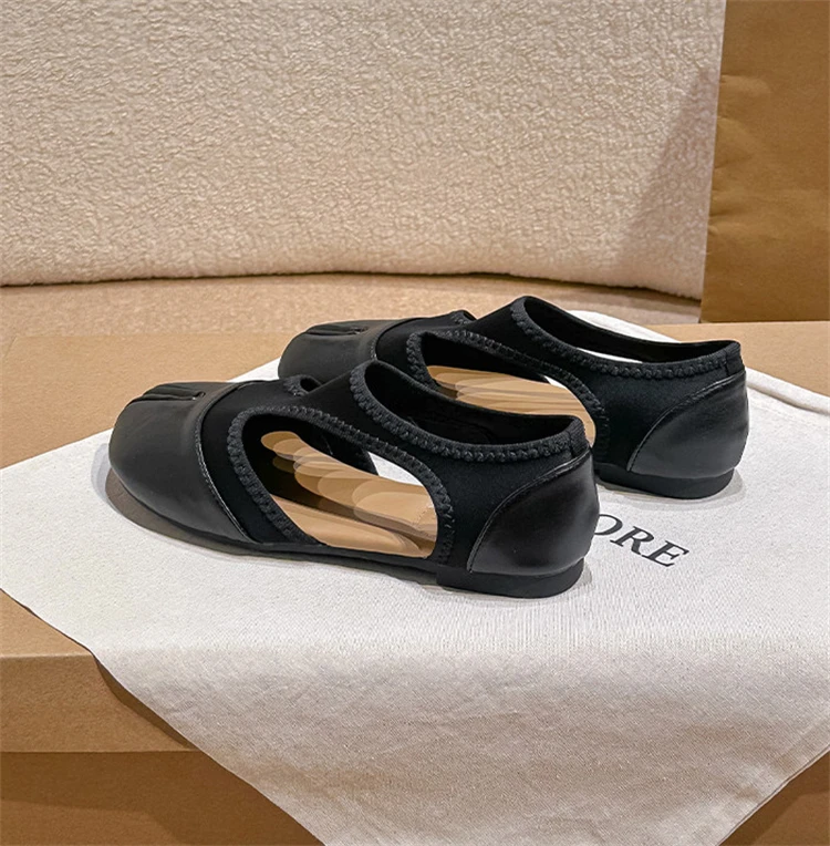 Tabi Ballet Flat Women Sandals Stretch Fabric Casual Loafers Brand Designer Elegant Mary Jane Split Toe Sneaker Shoes балетки