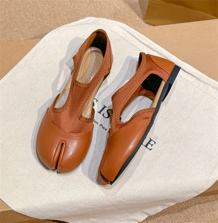 Tabi Ballet Flat Women Sandals Stretch Fabric Casual Loafers Brand Designer Elegant Mary Jane Split Toe Sneaker Shoes балетки