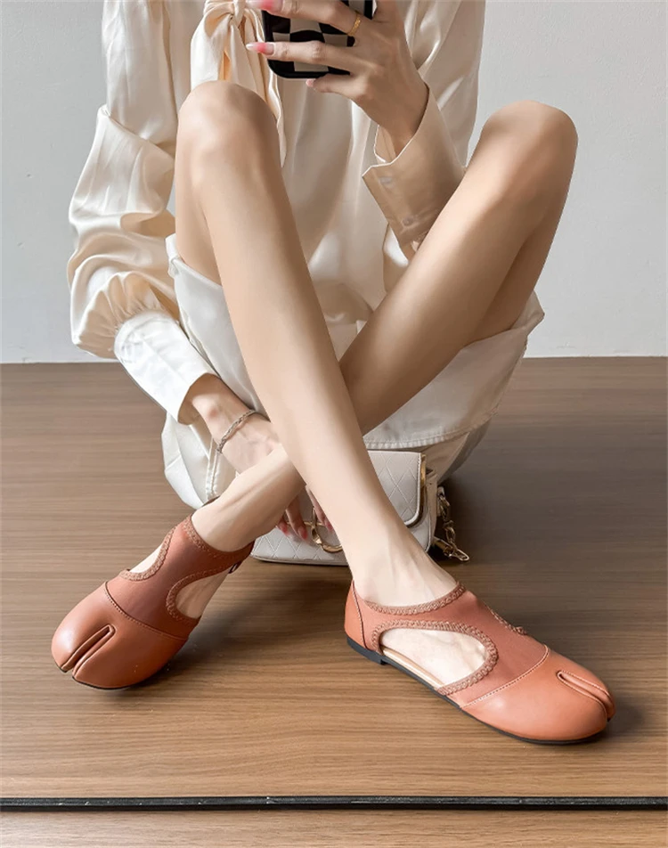 Tabi Ballet Flat Women Sandals Stretch Fabric Casual Loafers Brand Designer Elegant Mary Jane Split Toe Sneaker Shoes балетки