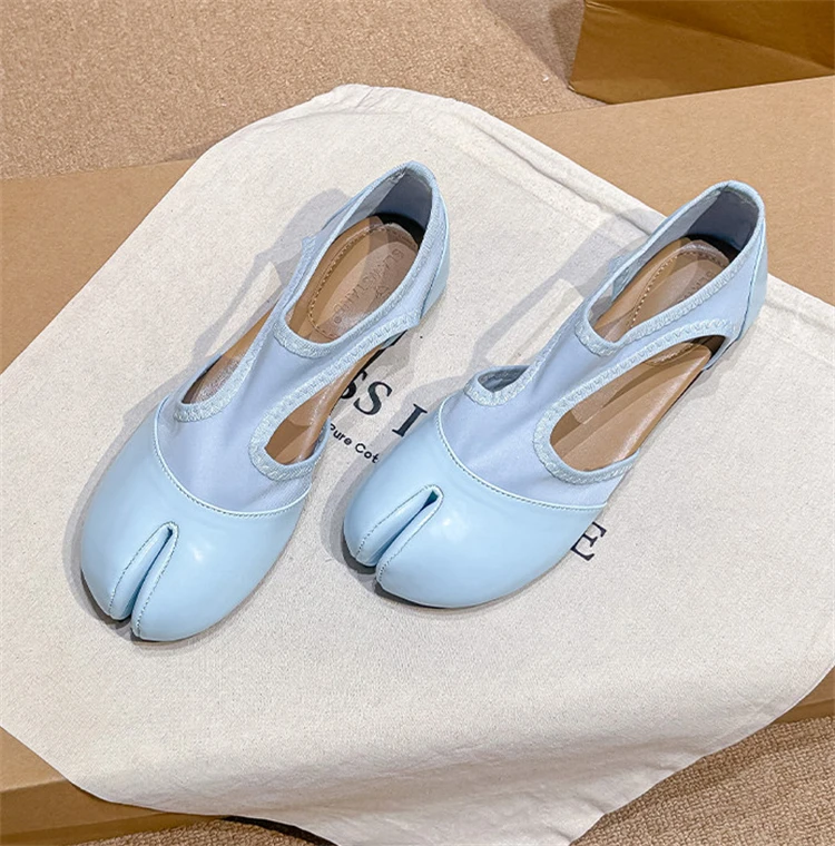 Tabi Ballet Flat Women Sandals Stretch Fabric Casual Loafers Brand Designer Elegant Mary Jane Split Toe Sneaker Shoes балетки