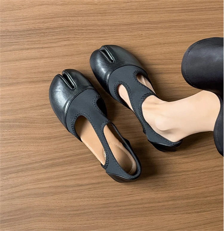 Tabi Ballet Flat Women Sandals Stretch Fabric Casual Loafers Brand Designer Elegant Mary Jane Split Toe Sneaker Shoes балетки