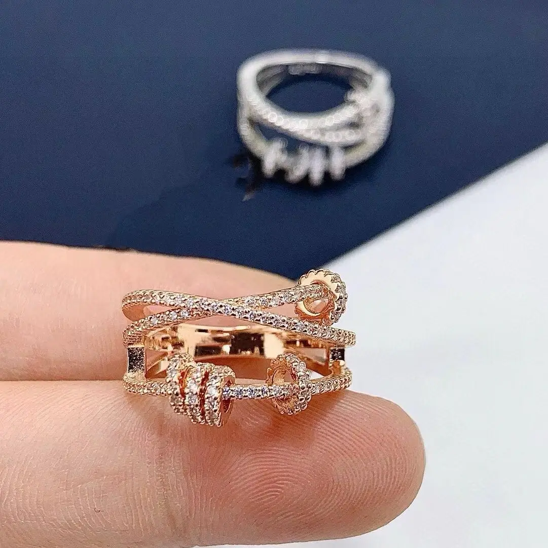 Luxury Classic High Quality Fashion s925 Silver Time Running Rotatable Moissanite Ring Accessories Jewelry RingHoliday gift