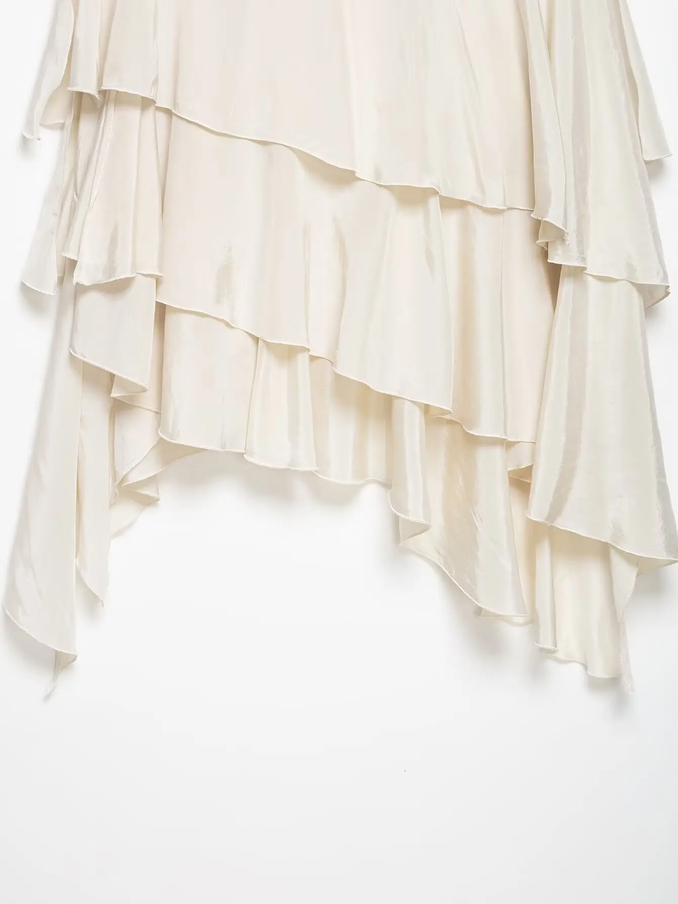 KONDALA Elegant Tiered Ruffled Asymmetrical Skirt Women's Trendy Midi Skirt New 2026 Spring Summer Fashion Vacation Party Skirt