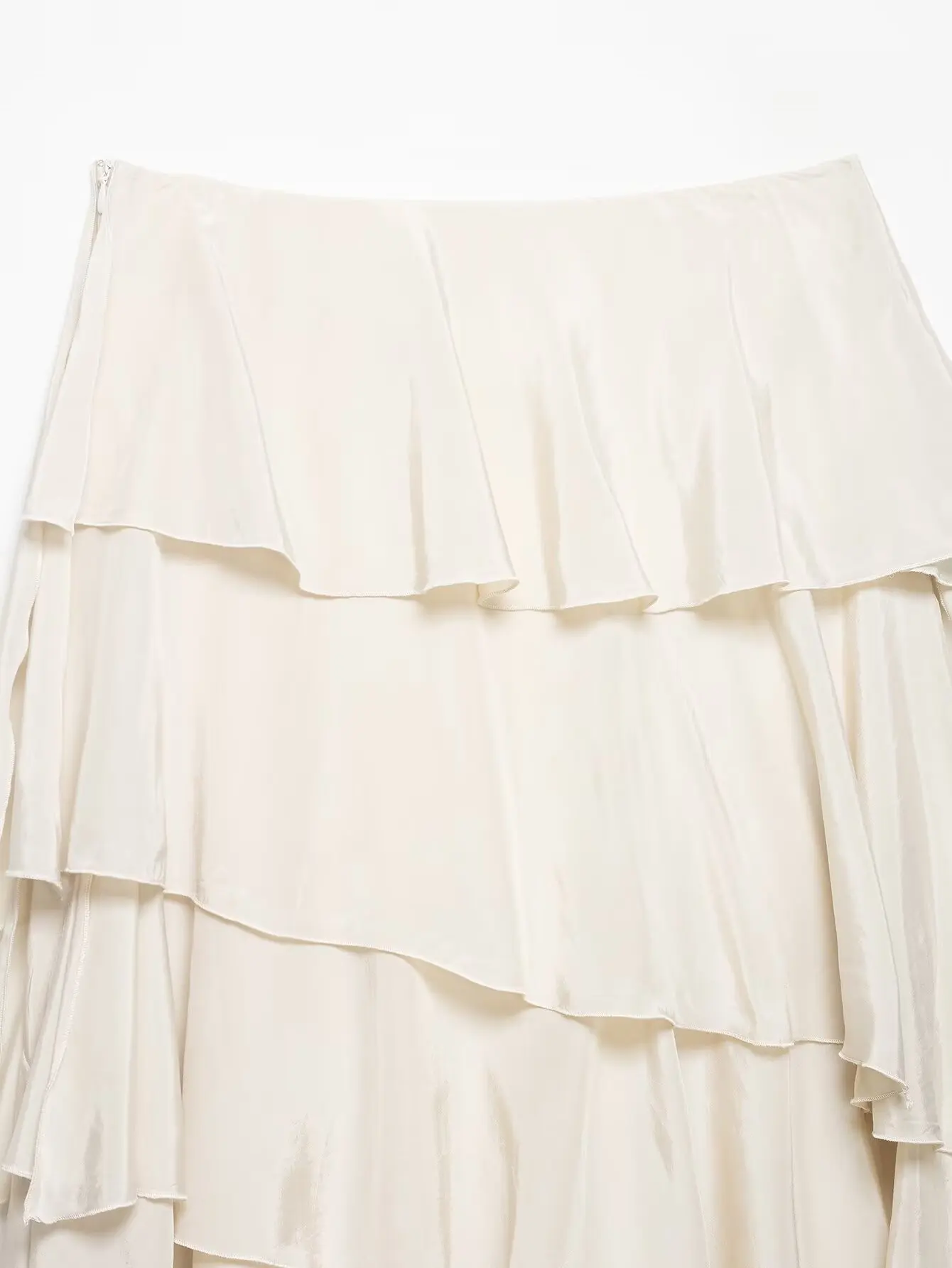KONDALA Elegant Tiered Ruffled Asymmetrical Skirt Women's Trendy Midi Skirt New 2026 Spring Summer Fashion Vacation Party Skirt