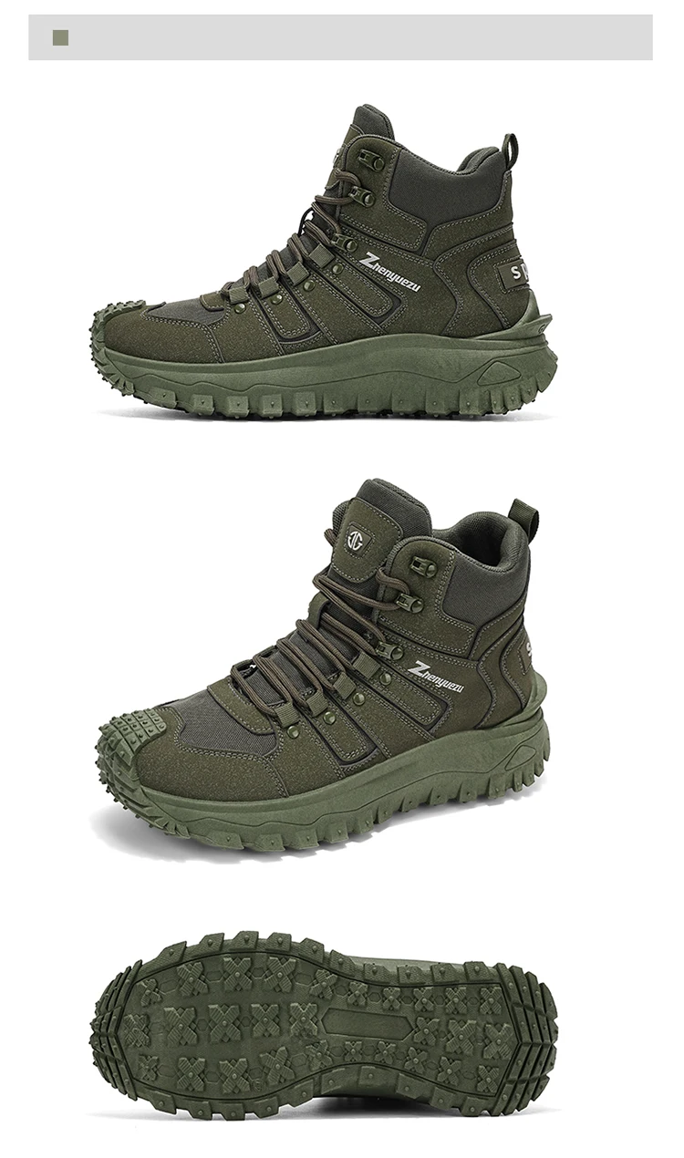Men's High-Top Large-Size Fashionable Outdoor Hiking Boots, with Comfortable Lining, Flexible and Thick Sole, Excellent Grip, Suitable for Outdoor Hiking, Trekking, Camping, and Other Activities