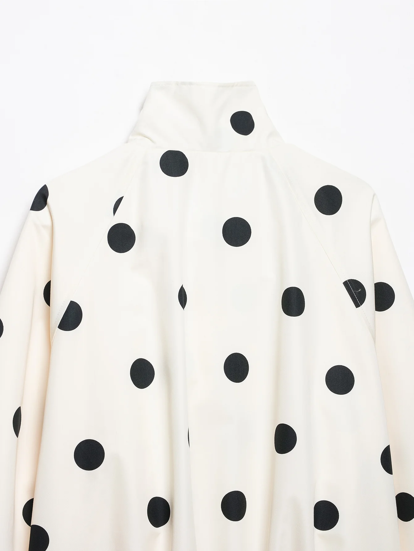 Women Fashion Vintage Polka Dots Pocket Stand Collar Jacket Spring Autumn Long Sleeve Jacket Holiday Outfits For Women