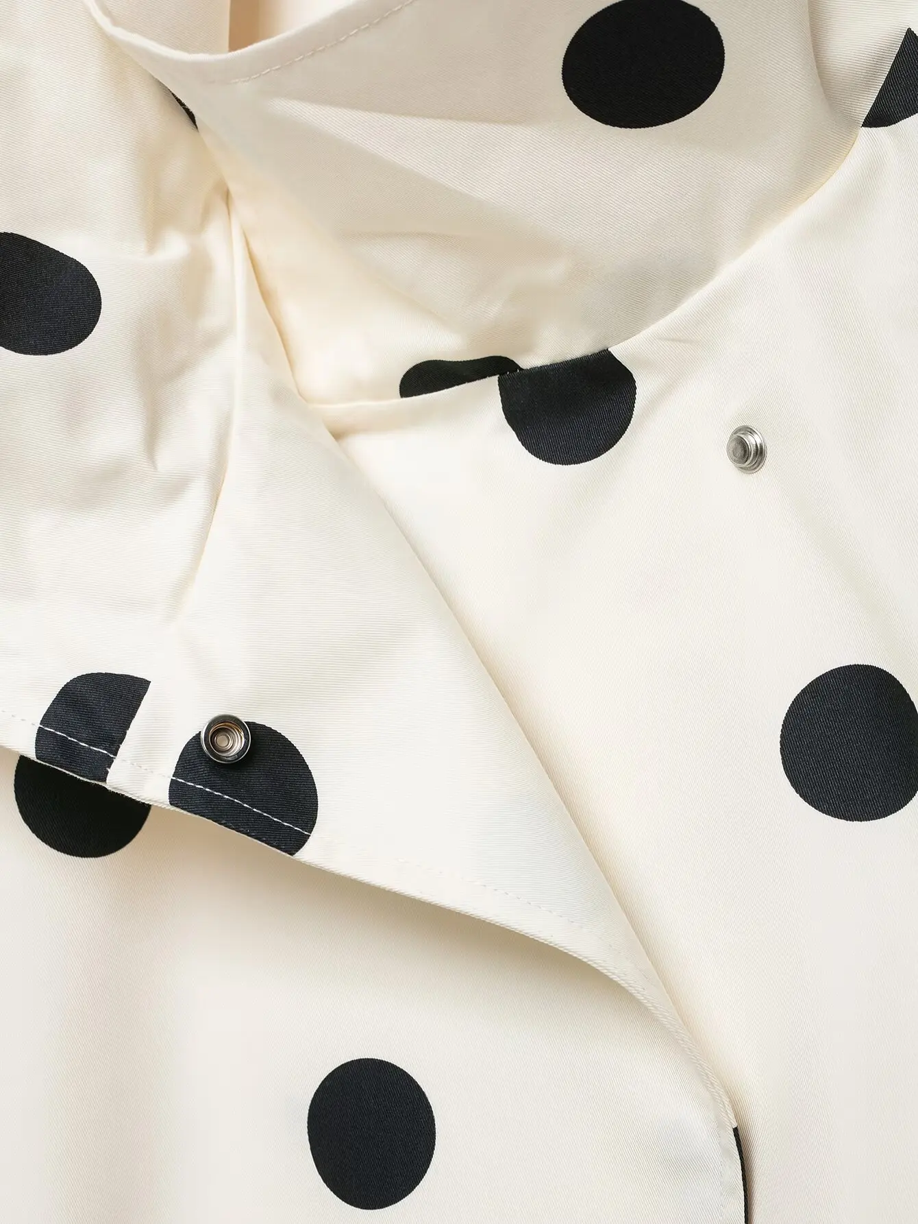 Women Fashion Vintage Polka Dots Pocket Stand Collar Jacket Spring Autumn Long Sleeve Jacket Holiday Outfits For Women
