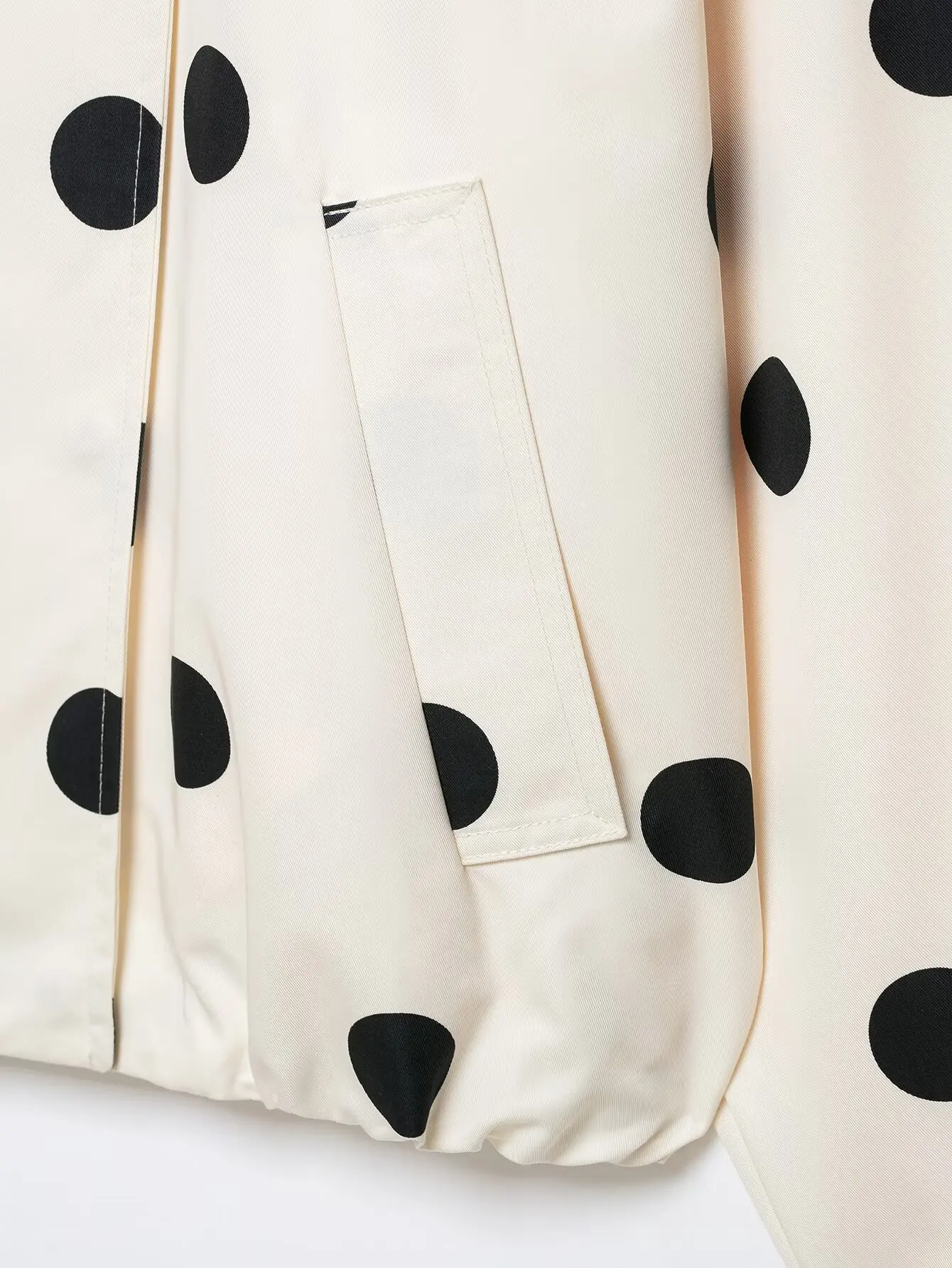 Women Fashion Vintage Polka Dots Pocket Stand Collar Jacket Spring Autumn Long Sleeve Jacket Holiday Outfits For Women