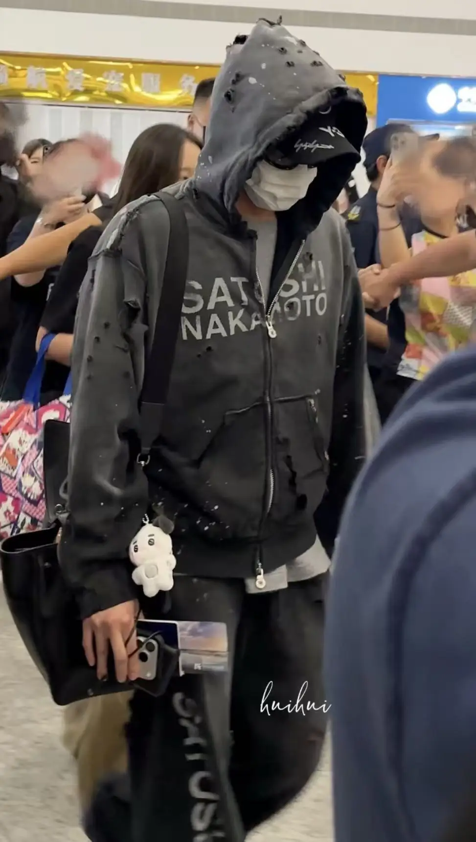 WASHED SATOSHI NAKAMOTO 26SS Luke Logo-Printed Hole Cardigan Hoodie Men Women High Quality Heavy Fabric Hooded Pullover
