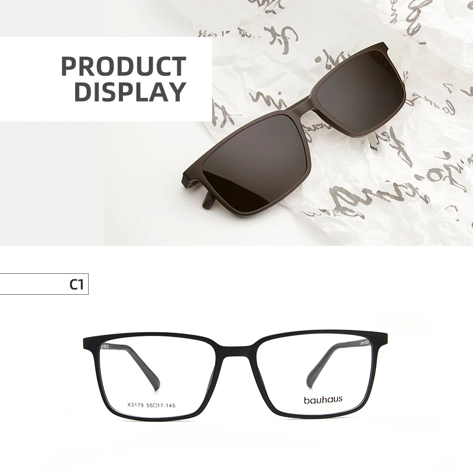 2+1 Lenes Magnet Sunglasses Clip Mirrored Clip On Sunglasses Clip On Glasses Men Polarized Custom Prescription Myopia X3179