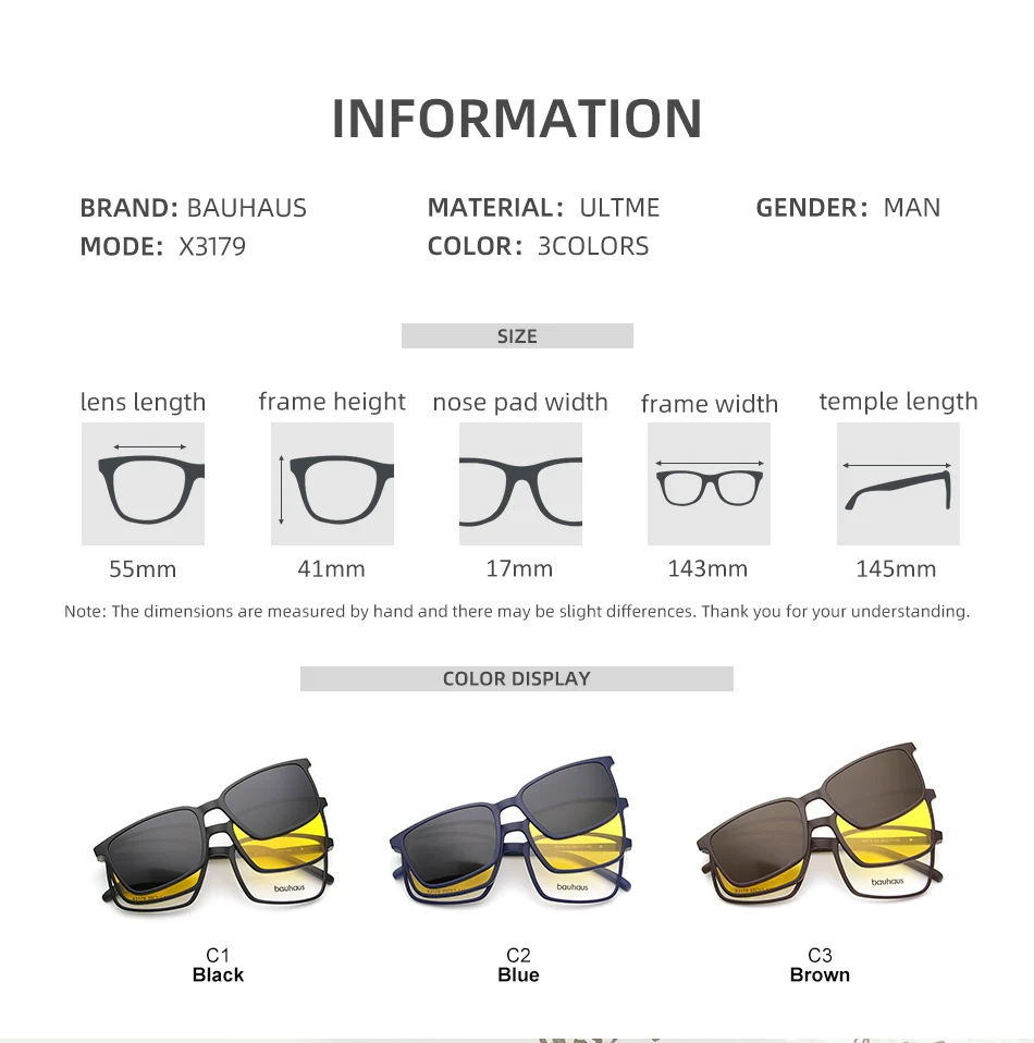 2+1 Lenes Magnet Sunglasses Clip Mirrored Clip On Sunglasses Clip On Glasses Men Polarized Custom Prescription Myopia X3179