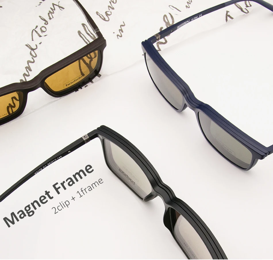 2+1 Lenes Magnet Sunglasses Clip Mirrored Clip On Sunglasses Clip On Glasses Men Polarized Custom Prescription Myopia X3179