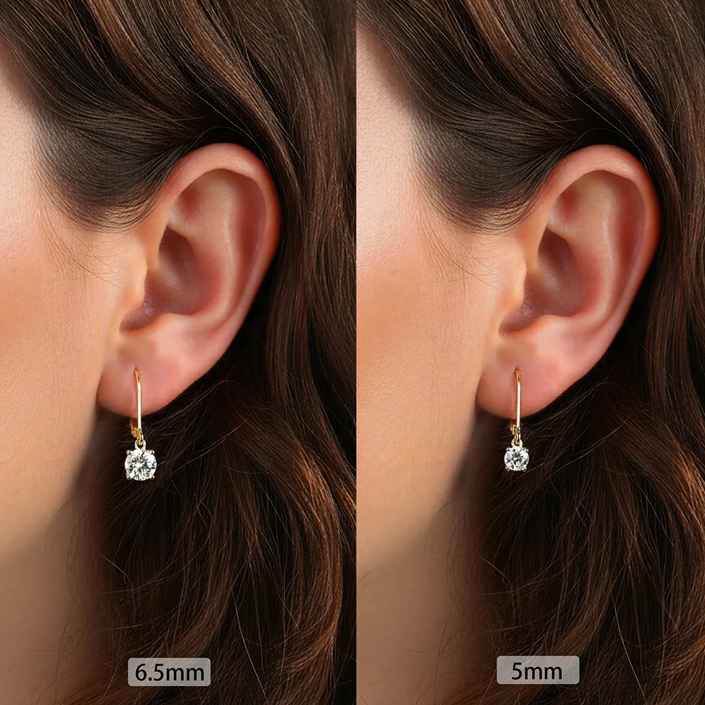 ORSA JEWELS Moissanite Huggie Hoop Earring Lab Created Diamond 925 Sterling Silver Dainty Hoop Dangle Earring Fine Jewelry MOE13