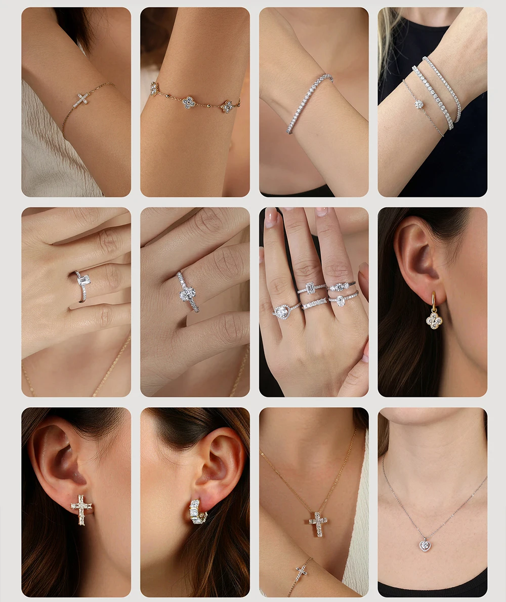ORSA JEWELS Moissanite Huggie Hoop Earring Lab Created Diamond 925 Sterling Silver Dainty Hoop Dangle Earring Fine Jewelry MOE13