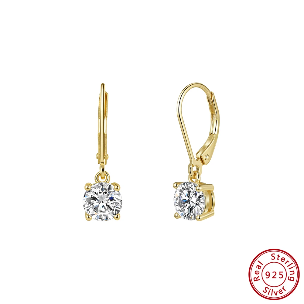 ORSA JEWELS Moissanite Huggie Hoop Earring Lab Created Diamond 925 Sterling Silver Dainty Hoop Dangle Earring Fine Jewelry MOE13
