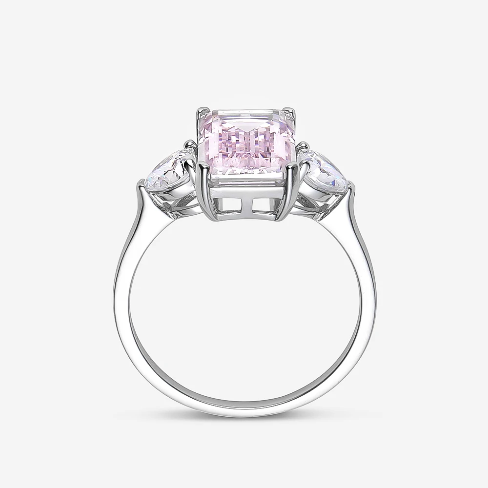 OEVAS 7 Carats High Carbon Diamond Sparkling Zircon Wedding Rings For Women Top Quality 100% 925 Sterling Silver Party Jewelry