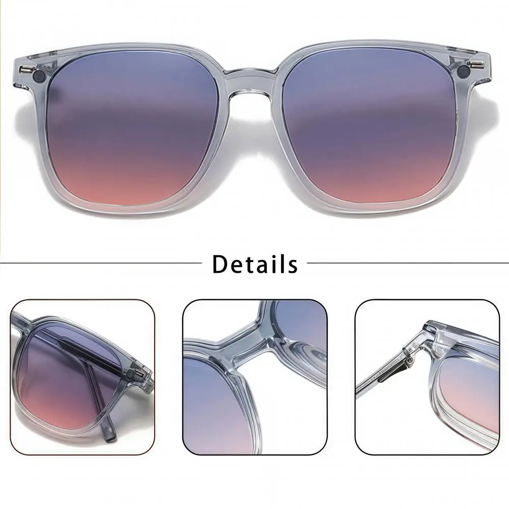 HBK Fashion Men's Magnetic Clip Sunglasses Set Flip Function 2-in-1 Vintage Polarized Sunglasses Women's Decorative Sunglasses