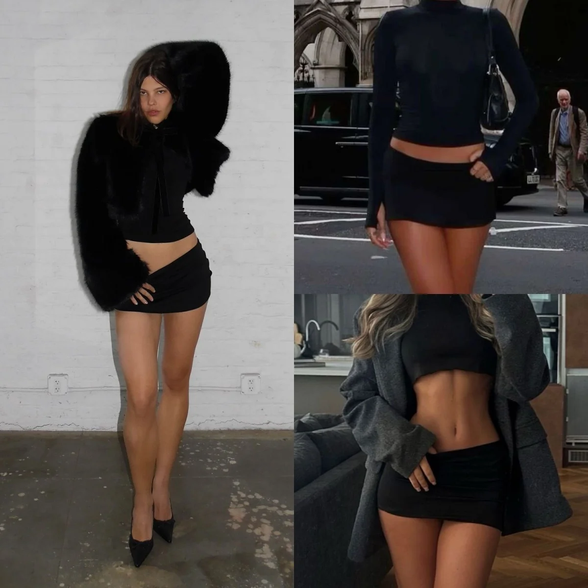 Guz Low-Waist Ultra-Short Skirt Pants, Tight-Fitting Mini Skirt with Built-In Safety Shorts to Prevent Exposure, Elastic Slim-Fit Skirt That Elongates the Legs, Polka Dot Low-Waist Skirt Pants