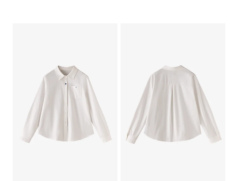 TOYOUTH Women's Pure Cotton Cavalry Twill Blouse 2026 Autumn New Long Sleeve Loose Fit Athletic Preppy Lazy Commute Style