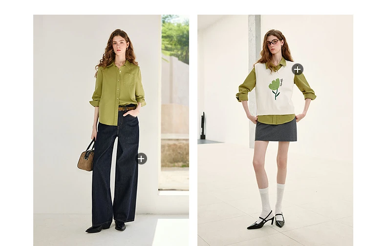 TOYOUTH Women's Pure Cotton Cavalry Twill Blouse 2026 Autumn New Long Sleeve Loose Fit Athletic Preppy Lazy Commute Style