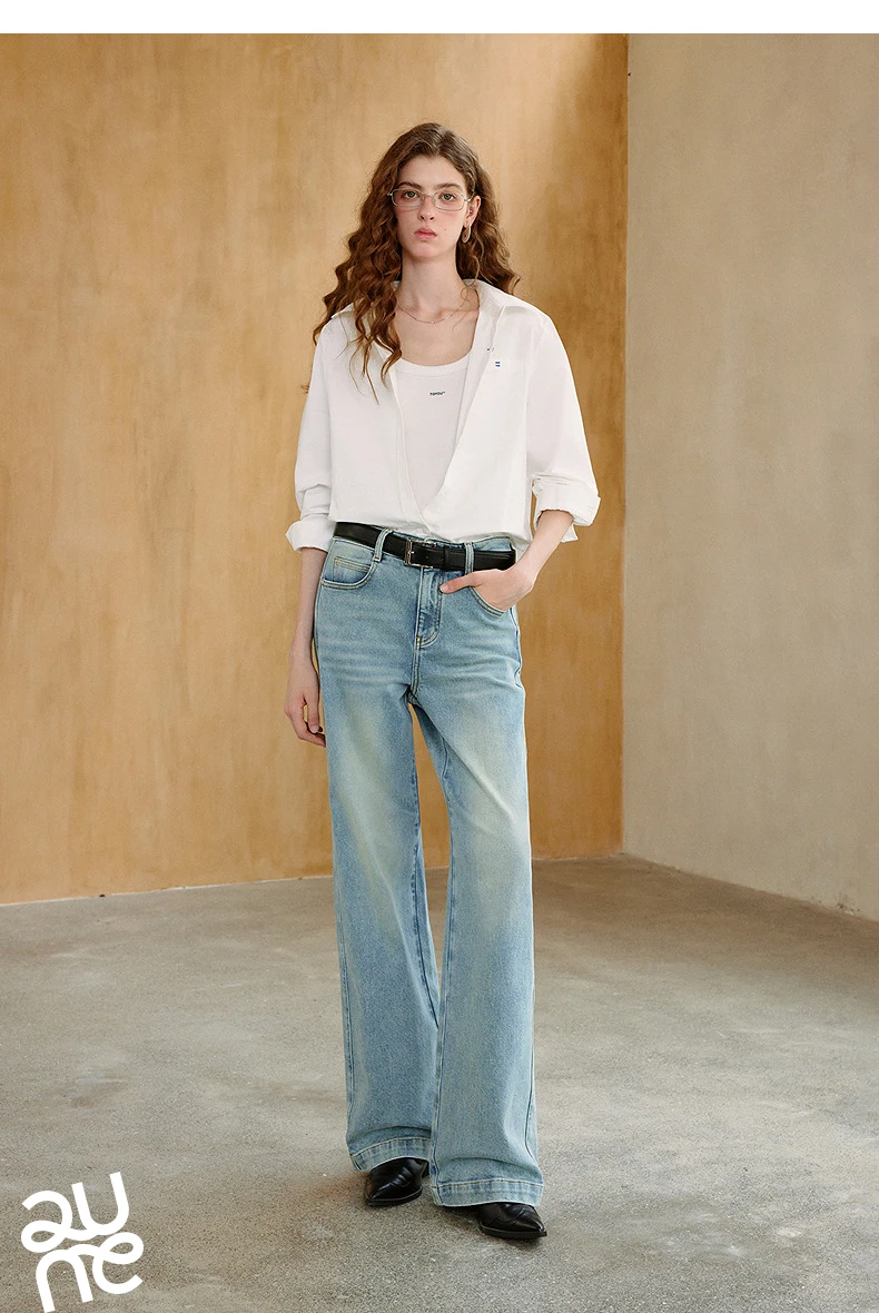 TOYOUTH Women's Pure Cotton Cavalry Twill Blouse 2026 Autumn New Long Sleeve Loose Fit Athletic Preppy Lazy Commute Style